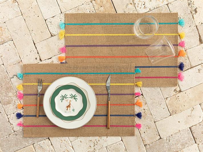Tofs Jute 2 Set Place Mat 30x45 cm Beige