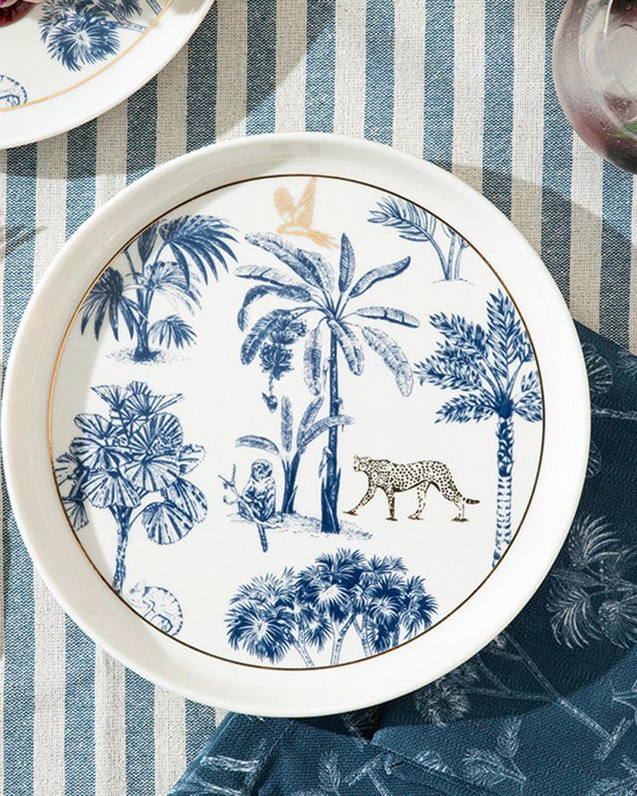 Toile Jungle Farfurie De Tort, Porțelan, 21 Cm, Ecru - Maro