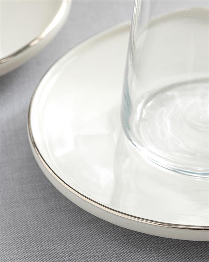 Torino Porcelain Tea Plate 12 cm Silver.