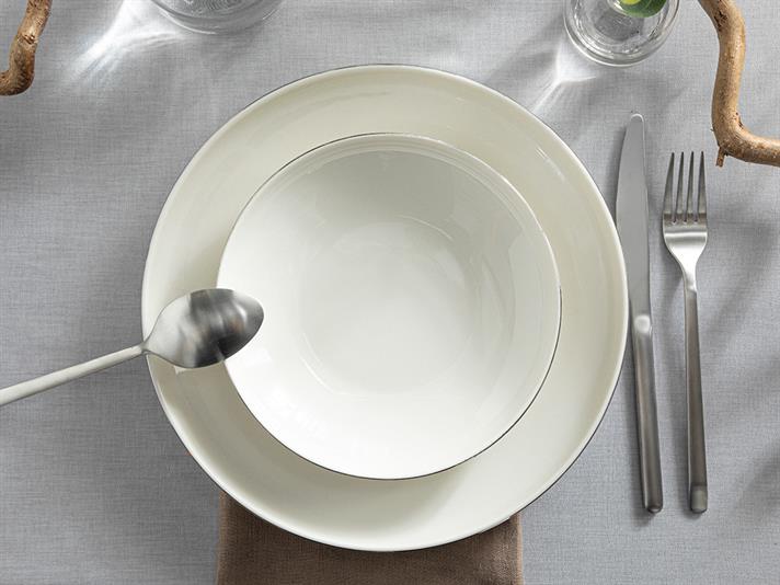 Torino Porcelain Dinner Plate 19 cm Silver.