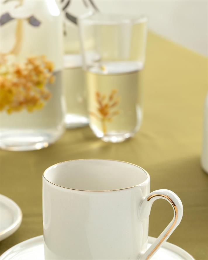 Torino Set De Cești De Ceai 4 Bucăți Pentru 2 Persoane, Porțelan, 180 Ml, Auriu