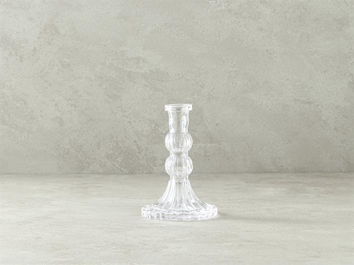 Suport lumânare, Trace, sticlă, 14,5 cm, transparent