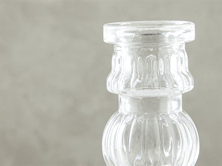 Suport lumânare, Trace, sticlă, 14,5 cm, transparent