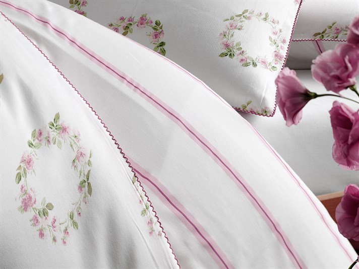 Trandafir chic Cu Bumbac Single Lenjerie De Pat 160x220 cm Culoarea Trandafirului Uscat.