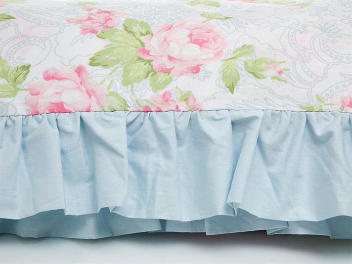 Trandafir de mână Cu Bumbac Double Cu Volan Lenjerie De Pat 200x220 cm Roz