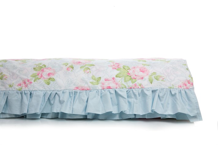 Trandafir de mână Cu Bumbac Double Cu Volan Lenjerie De Pat 200x220 cm Roz