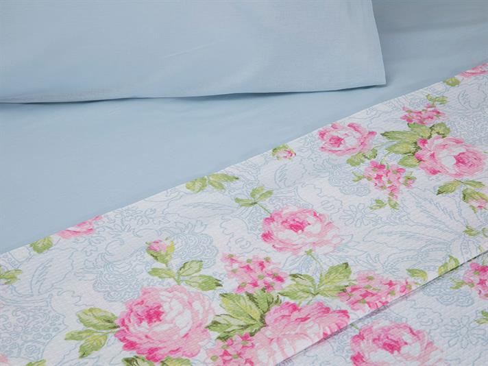 Trandafir de mână  Cu imprimeu Pentru o persoana  SET CUVERTURĂ 150x220 cm Roz