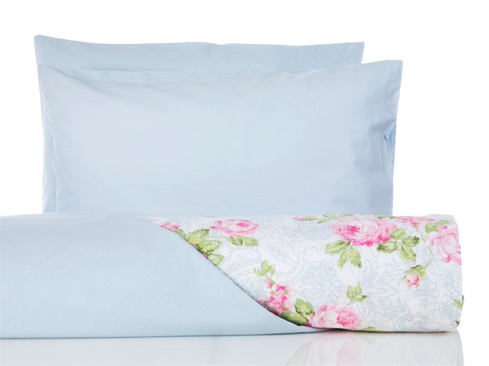 Trandafir de mână  Cu imprimeu Persoană dublă  SET CUVERTURĂ 200x220 cm Roz