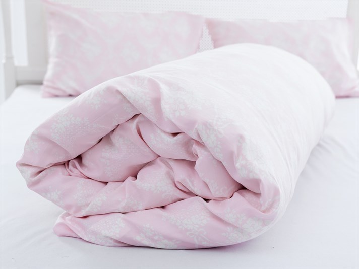 Trandafir frumos Bumbac Satinat Double Lenjerie De Pat 200x220 cm Roz