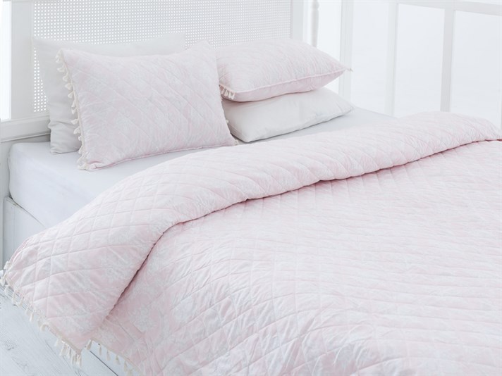 Trandafir frumos  Microfibră Persoană dublă  SET CUVERTURĂ DE PAT 240x260 cm Roz
