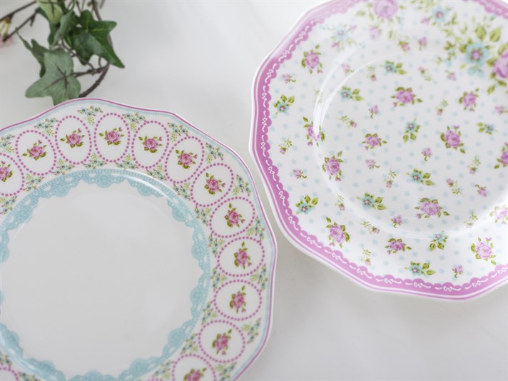 Rose And Lace Bone China Cake Plate 22 cm Pink