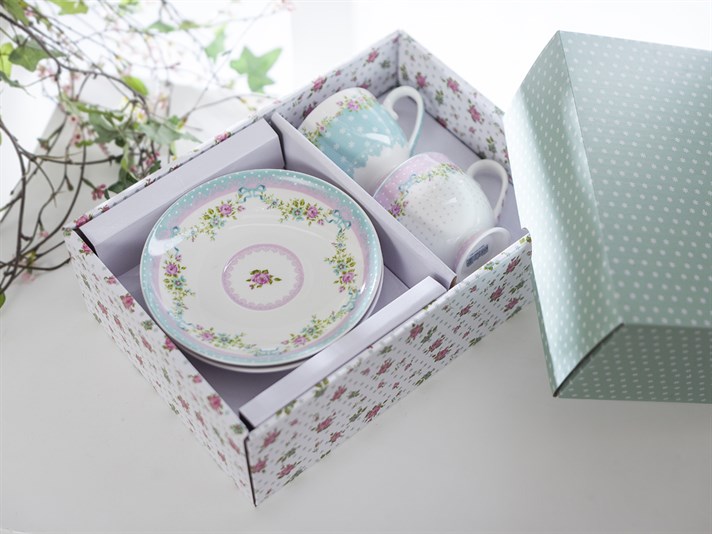 Rose And Lace Bone China 4 Parça 2 Kişilik Tea Cup 210 ml Pink