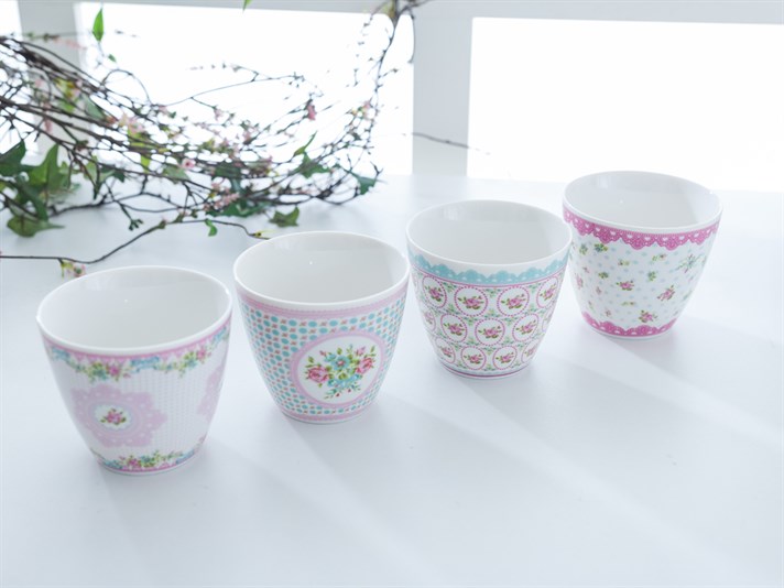 Rose And Lace Bone China 4 Pcs icer And Liner 27 cm Pink