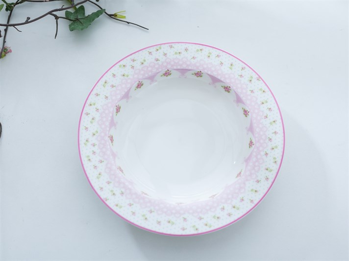 Rose And Lace Bone China 6 pcs Dinner Plate Pink
