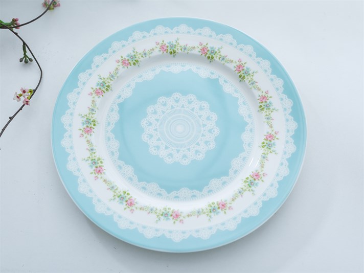 Rose And Lace Bone China 6 pcs Service Plate Pink
