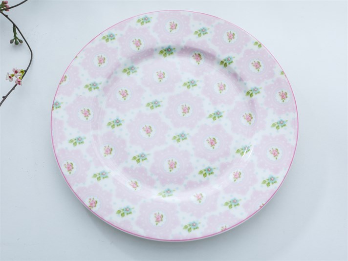 Rose And Lace Bone China 6 pcs Service Plate Pink
