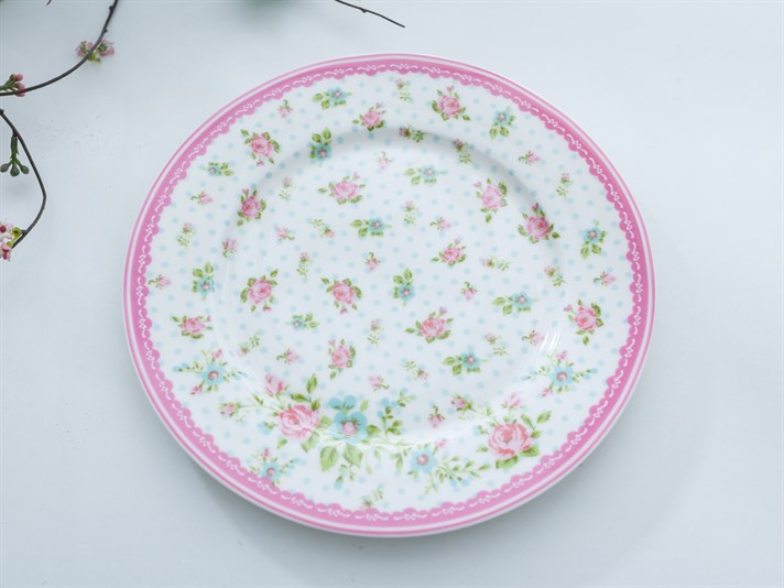 Rose And Lace Bone China 6 pcs Service Plate Pink