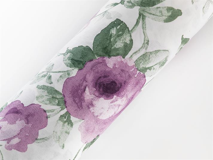 Rose Ivory Cotton Double Duvet Cover 200x220 cm Damson