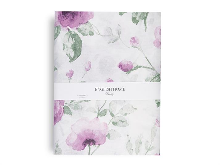 Rose Ivory Cotton Double Duvet Cover 200x220 cm Damson