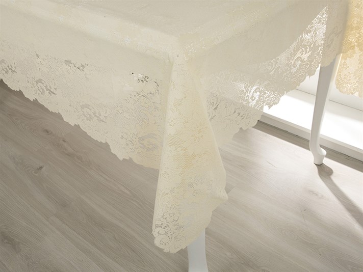 Trandafir mare  Vinil Față de Masă 152x228 cm Fildeş