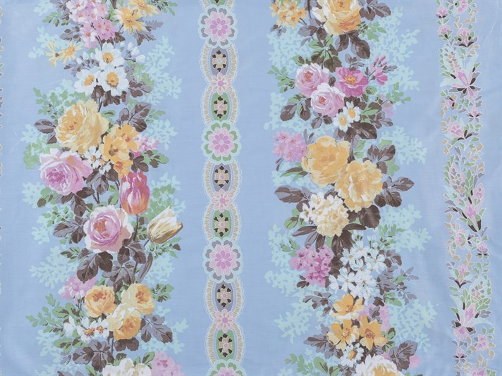 Trandafir pictat Bumbac Satinat Cu 2 Piese Față De Pernă 50x70 cm Albastru