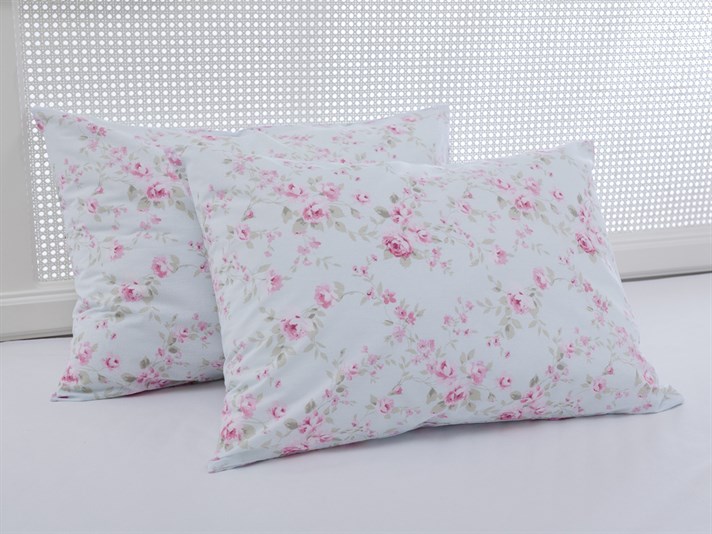 Trandafir sălbatic Cu Bumbac Cu 2 Piese Față De Pernă 50x70 cm Albastru