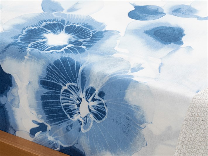 Trandafiri de apă Cu Bumbac Double Cearșaf 240x260 cm Albastru