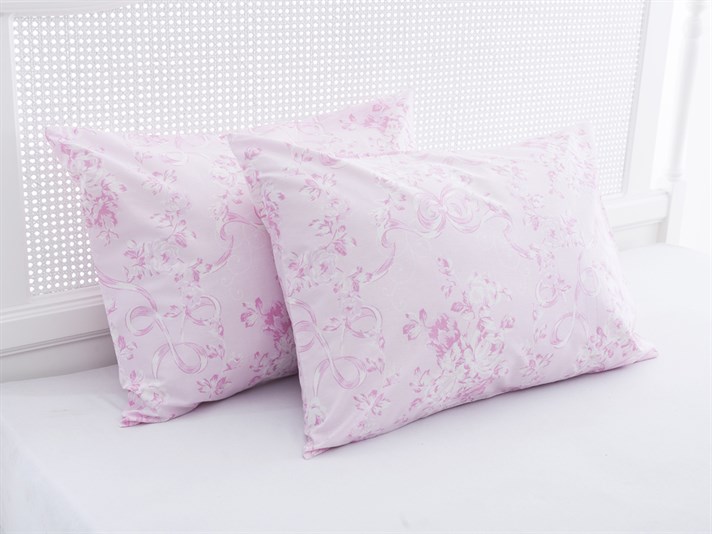 Trandafiri de grădină Cu Bumbac Cu 2 Piese Față De Pernă 50x70 cm Roz