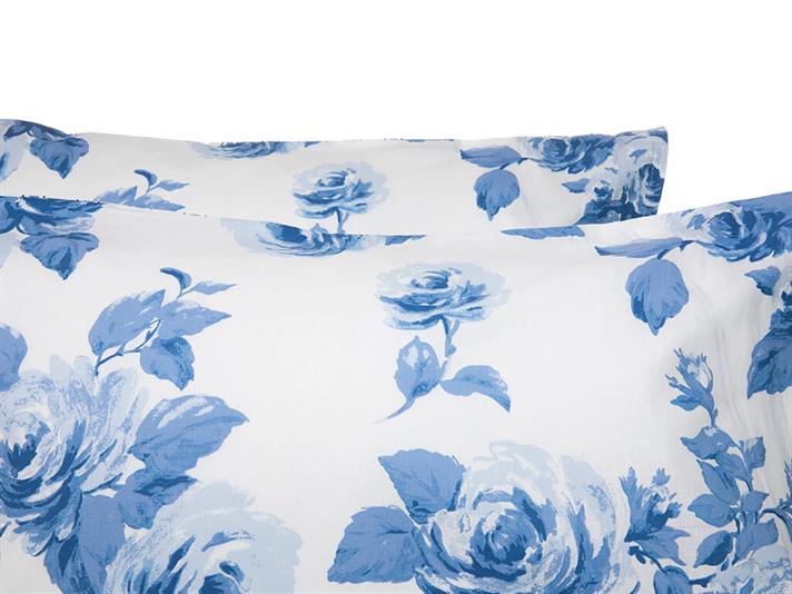 Trandafiri greci Cottony Set 2  FAȚĂ DE PERNĂ 50x70 cm Albastru.