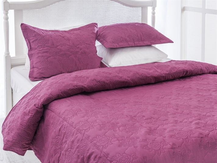 trandafiriu  Microfibră Persoană dublă  SET CUVERTURĂ DE PAT 240x260 cm Damson ușor