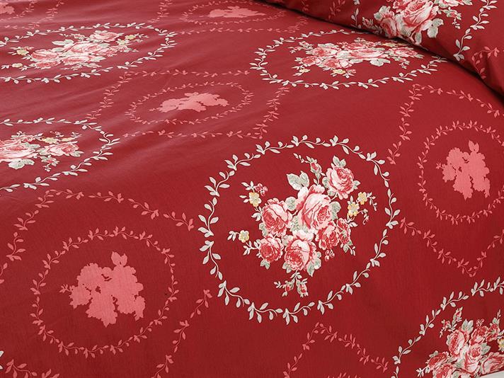 Trandafirul maiestuos Cu Bumbac Single Lenjerie De Pat 160x220 cm Roșu