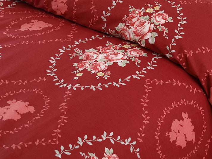 Trandafirul maiestuos Cu Bumbac Single Lenjerie De Pat 160x220 cm Roșu