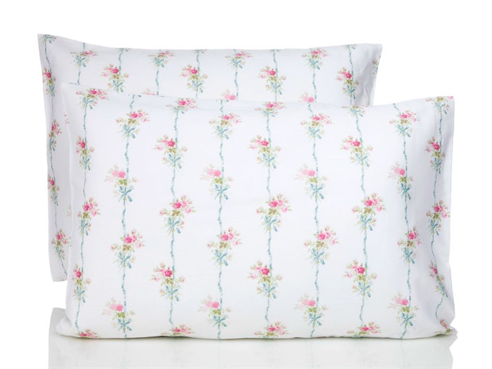 Trandafirul trandafir  Satin bumbac Set 2  FAȚĂ DE PERNĂ 50x70 cm Albastru.
