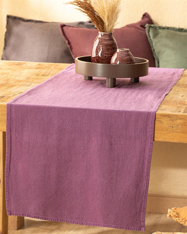 Grandeur Cotton Runner 40x150 cm Damson