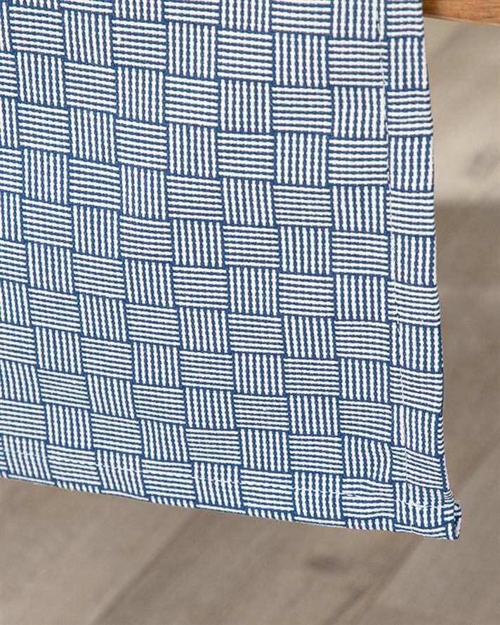 Traversă de masă, Line, Bumbac, 40x140 Cm, bleu