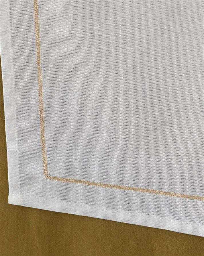 Traversă de masă, Torino Bumbac, 45x150 Cm, alb-auriu