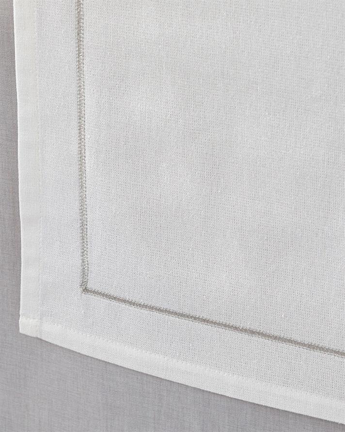 Traversă de masă, Torino, Bumbac, 45x150 Cm, alb-argintiu