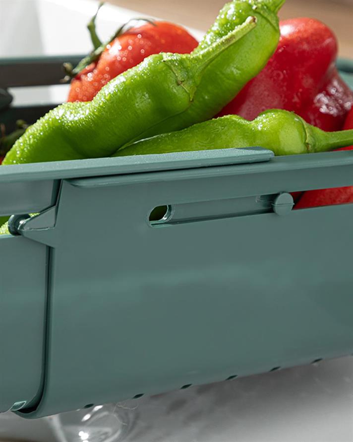 Trendy Strecurătoare Strecurătoare Reglabilă Pentru Chiuvetă, Plastic, 48*19*8 Cm, Crem-Roșu