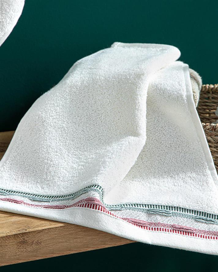 Tresa Prosop De Mână Cu Dungi, Bumbac, 30*40 Cm, Verde-Portocaliu