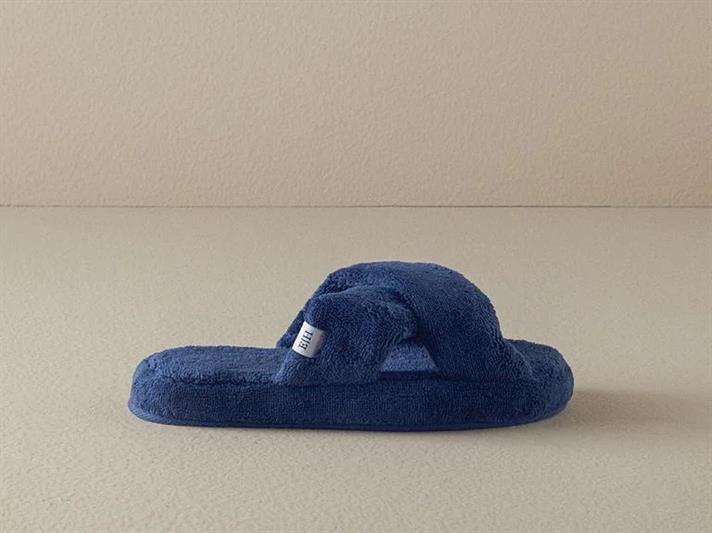 Papuci de casa, unisex, Crux, bumbac-poliester, masura 40-44, albastru