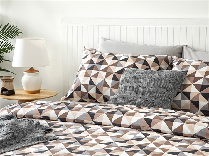 TRIGON COTTONY MIC DUBLU  SET LENJERIE DE PAT 180X200 CM GRI-BEJ