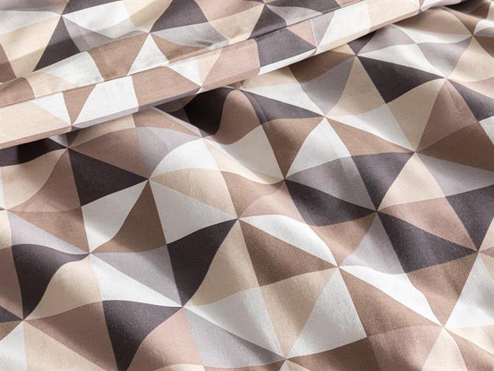 Trigon Cu Bumbac Double Set Lenjerie De Pat 200x220 cm Gri - Bej