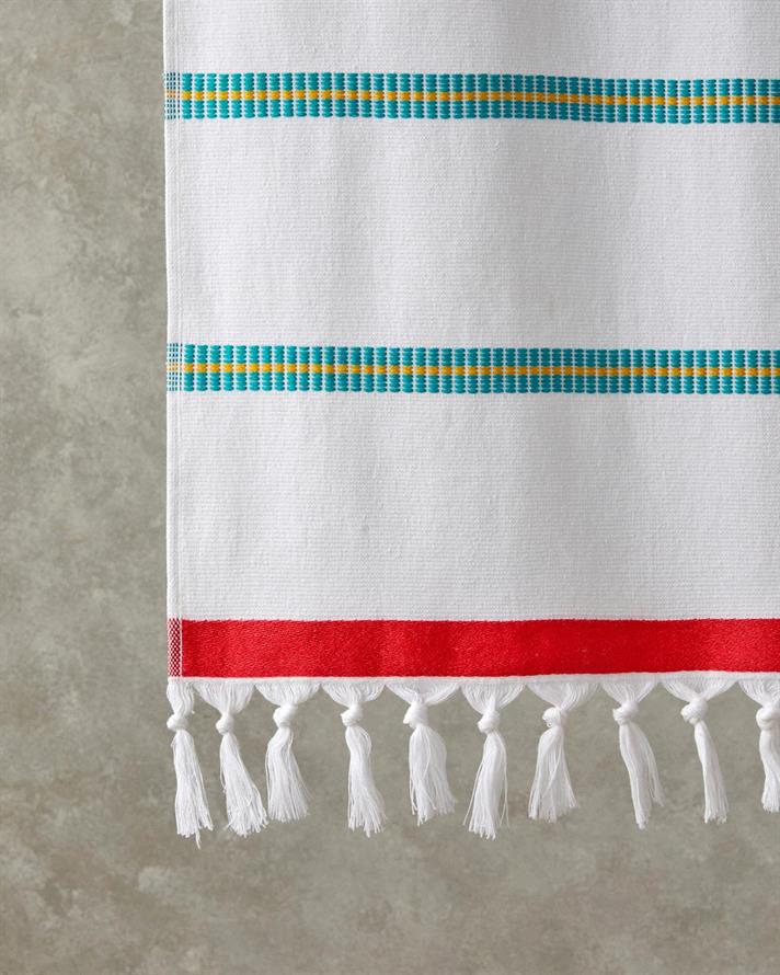 Trim Stripe Cu Bumbac Dungat Prosop De Plajă 90x150 cm Ecru