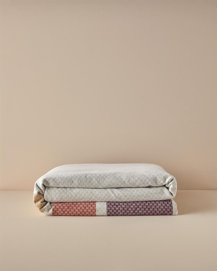 Triple Stripe Scotch Double Pătură 200x220 cm Mov Teracota