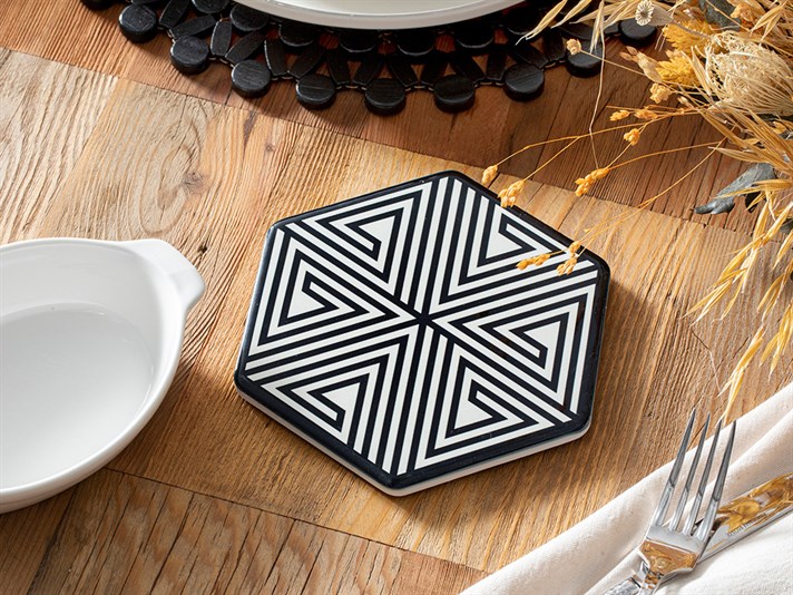 Truva Silicone Hot Mat 16 cm Black-White