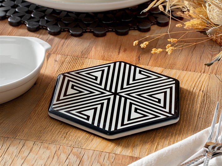 Truva Silicone Hot Mat 16 cm Black-White