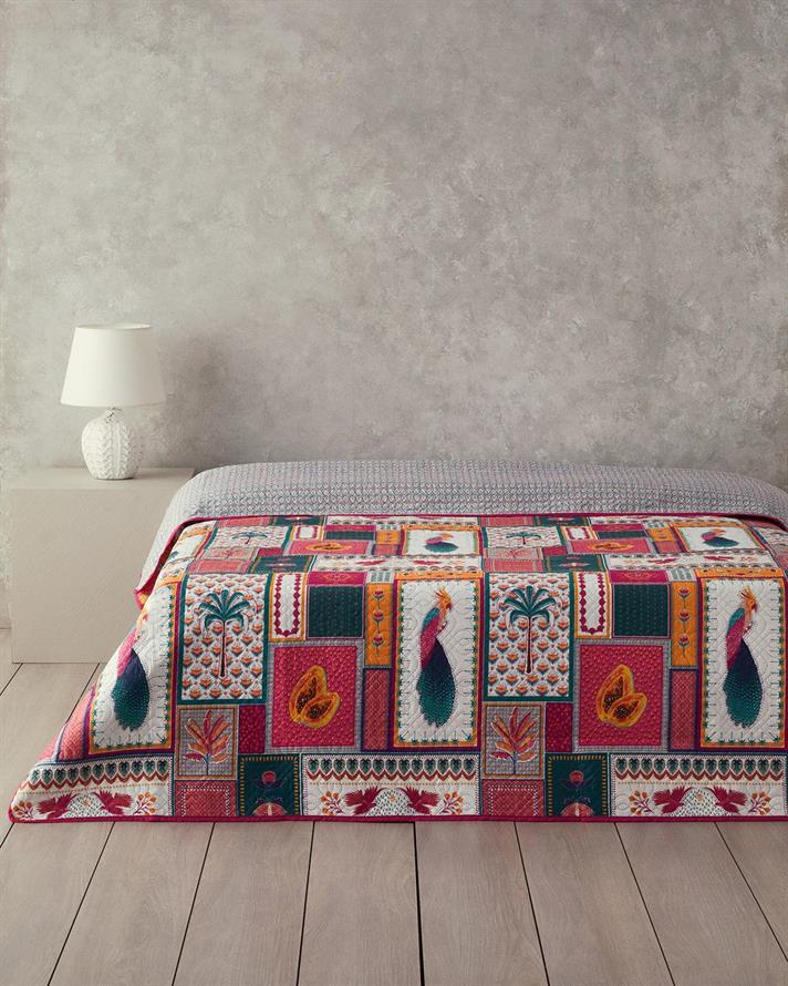 For One Person Multi-Purposed Quilt 160x220 cm DarkPink