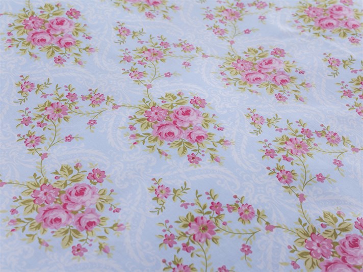 Trup de trandafiri Cu Bumbac Single Lenjerie De Pat 160x220 cm Albastru