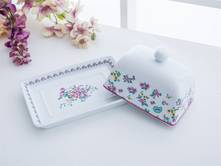Tulip Bone China Butter Holder . .