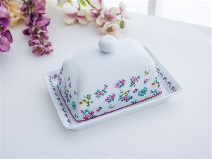Tulip Bone China Butter Holder . .